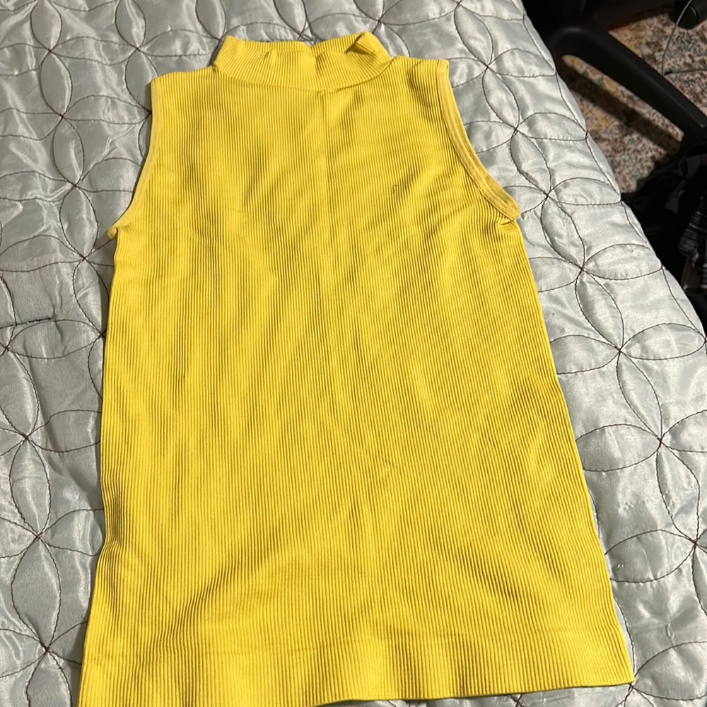Yellow turtle neck tank top